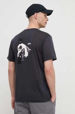 Zdjęcie produktu Jack Wolfskin t-shirt sportowy Vonnan kolor czarny z nadrukiem 1809941