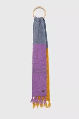 Zdjęcie produktu Jail Jam szalik z domieszką wełny kolor fioletowy wzorzysty