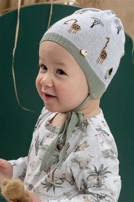 Zdjęcie produktu Jamiks czapka bawełniana dziecięca SAMAIL kolor zielony z cienkiej dzianiny