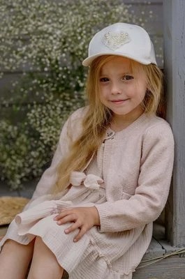Zdjęcie produktu Jamiks czapka bawełniana dziecięca SOFIJA kolor beżowy z aplikacją