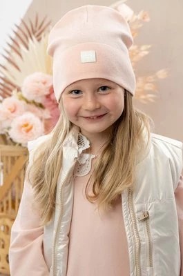 Zdjęcie produktu Jamiks czapka bawełniana dziecięca VITORIA kolor beżowy z cienkiej dzianiny bawełniana