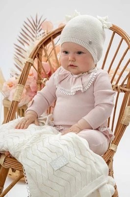 Zdjęcie produktu Jamiks czapka bawełniana niemowlęca AKAB kolor biały z cienkiej dzianiny bawełniana