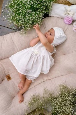 Zdjęcie produktu Jamiks sukienka bawełniana niemowlęca kolor biały mini rozkloszowana
