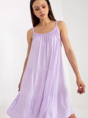 Zdjęcie produktu Jasnofioletowa sukienka letnia o luźnym kroju OCH BELLA