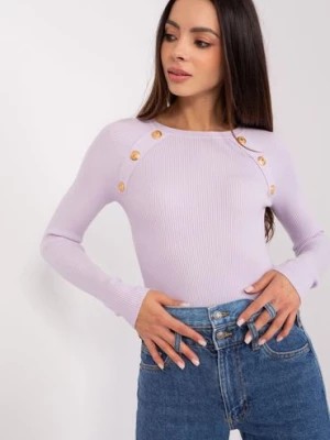 Zdjęcie produktu Jasnofioletowy dopasowany sweter damski klasyczny