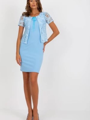 Zdjęcie produktu Jasnoniebieska sukienka koktajlowa bez rękawów