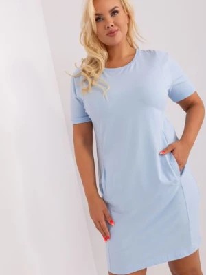 Zdjęcie produktu Jasnoniebieska sukienka plus size z bawełny RELEVANCE