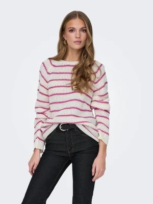Zdjęcie produktu JDY Sweter w kolorze biało-różowym rozmiar: XL
