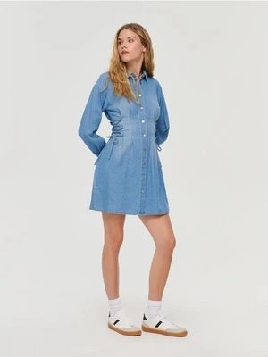 Zdjęcie produktu Jeansowa sukienka gorsetowa niebieska House