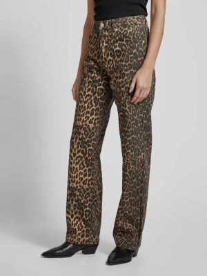 Zdjęcie produktu Jeansy o kroju regular fit ze zwierzęcym nadrukiem model ‘Simona Leopard’ NEO NOIR