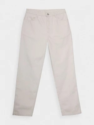 Zdjęcie produktu Jeansy z prostymi nogawkami damskie - beżowe OUTHORN