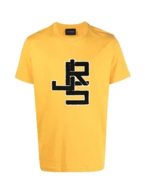 Zdjęcie produktu John Richmond, Koszulka z Kontrastowym Logo z Bawełny Yellow, male,