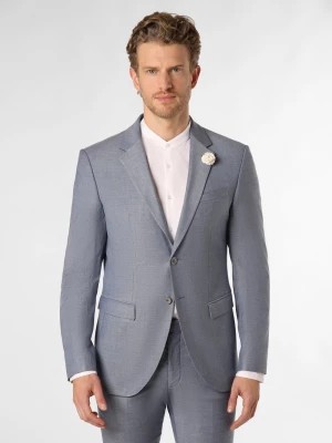 Zdjęcie produktu JOOP! Męska kurtka modułowa - WeddingDamon Mężczyźni Super Slim Fit Wełna niebieski wypukły wzór tkaniny,