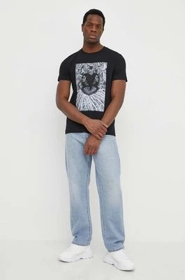 Zdjęcie produktu Joop! t-shirt bawełniany Deano męski kolor czarny z nadrukiem 3004242810017940