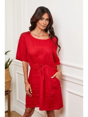 Zdjęcie produktu Joséfine Lniana sukienka w kolorze czerwonym rozmiar: XXL