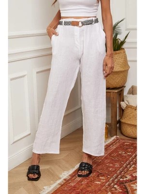 Zdjęcie produktu Joséfine Lniane spodnie w kolorze białym rozmiar: XXL