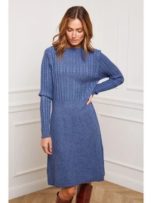 Zdjęcie produktu So Cachemire Sukienka dzianinowa "Fanola" w kolorze niebieskim rozmiar: XL