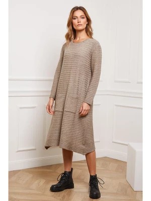 Zdjęcie produktu Joséfine Sukienka dzianinowa "Giusepe" w kolorze szarobrązowym rozmiar: XL