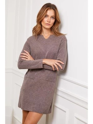Zdjęcie produktu Joséfine Sukienka dzianinowa "Hoss" w kolorze szarobrązowym rozmiar: XL