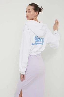 Zdjęcie produktu Juicy Couture bluza damska kolor biały z kapturem z aplikacją