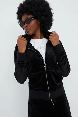 Zdjęcie produktu Juicy Couture bluza damska kolor czarny z kapturem gładka
