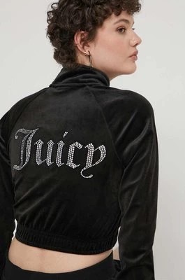 Zdjęcie produktu Juicy Couture bluza welurowa kolor czarny z aplikacją