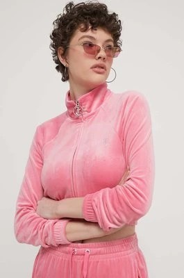 Zdjęcie produktu Juicy Couture bluza welurowa kolor różowy z aplikacją