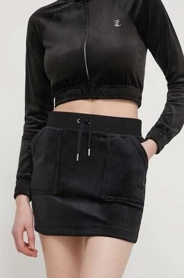 Zdjęcie produktu Juicy Couture spódnica welurowa kolor czarny mini ołówkowa