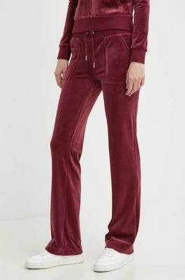 Zdjęcie produktu Juicy Couture spodnie dresowe welurowe kolor bordowy gładkie JCAP180