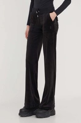 Zdjęcie produktu Juicy Couture spodnie dresowe welurowe kolor czarny gładkie