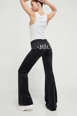 Zdjęcie produktu Juicy Couture spodnie dresowe welurowe kolor czarny z aplikacją