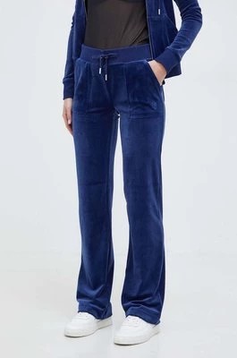 Zdjęcie produktu Juicy Couture spodnie dresowe welurowe kolor granatowy z aplikacją