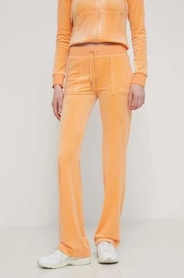 Zdjęcie produktu Juicy Couture spodnie dresowe welurowe kolor pomarańczowy z aplikacją
