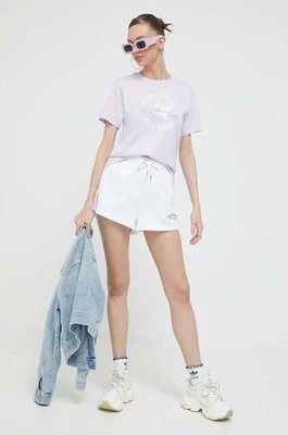 Zdjęcie produktu Juicy Couture szorty damskie kolor biały z aplikacją high waist