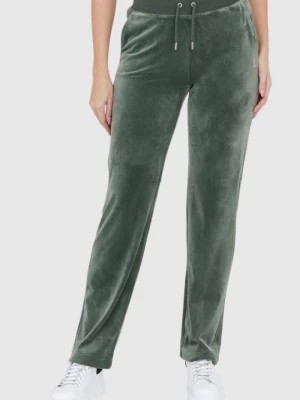 Zdjęcie produktu JUICY COUTURE Welurowe zielone spodnie dresowe diamante bottoms