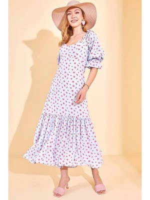Zdjęcie produktu Jumeon Sukienka w kolorze błękitnym ze wzorem rozmiar: M