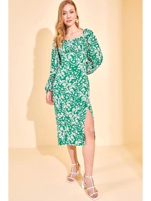Zdjęcie produktu Jumeon Sukienka w kolorze zielonym ze wzorem rozmiar: M