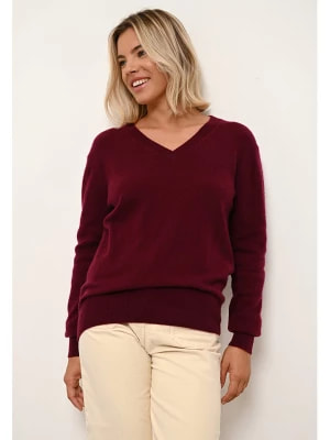 Zdjęcie produktu Just Cashmere Kaszmirowy sweter "Nora" w kolorze bordowym rozmiar: S
