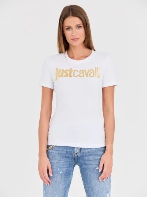 Zdjęcie produktu JUST CAVALLI Biały t-shirt Logo Gold