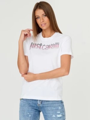 Zdjęcie produktu JUST CAVALLI Biały t-shirt R LOGO CRYSTAL