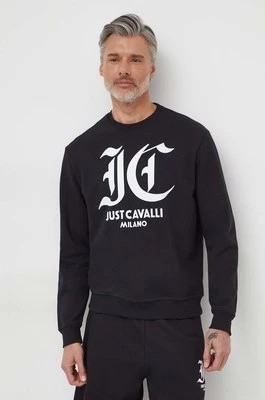 Zdjęcie produktu Just Cavalli bluza bawełniana męska kolor czarny z nadrukiem 76OAIE00 CF100