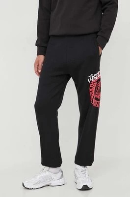 Zdjęcie produktu Just Cavalli spodnie dresowe bawełniane kolor czarny z nadrukiem