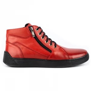 Zdjęcie produktu Kampol Buty męskie skórzane sneakersy 120SW czerwone