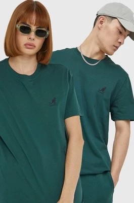 Zdjęcie produktu Kangol t-shirt bawełniany kolor zielony z nadrukiem