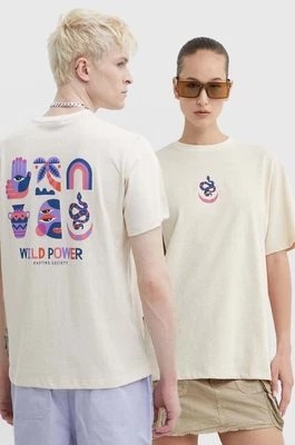 Zdjęcie produktu Kaotiko t-shirt bawełniany kolor beżowy z nadrukiem