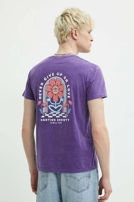 Zdjęcie produktu Kaotiko t-shirt bawełniany kolor fioletowy z nadrukiem AM007-01-G002