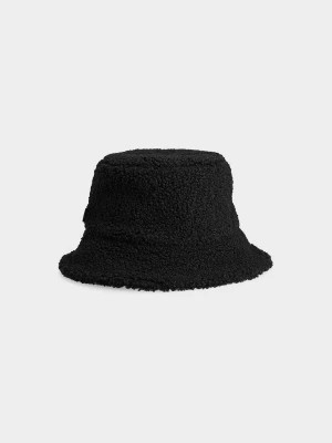 Zdjęcie produktu Kapelusz bucket hat pluszowy damski - czarny 4F