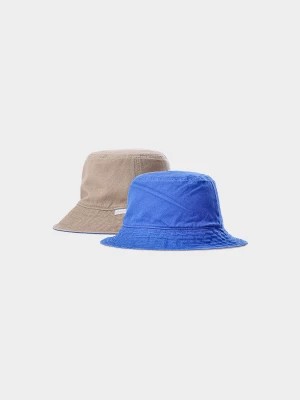 Zdjęcie produktu Kapelusz dwustronny bucket hat męski - beżowy/niebieski 4F