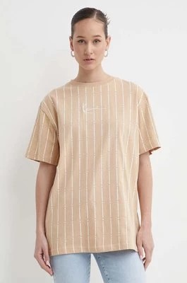Zdjęcie produktu Karl Kani t-shirt bawełniany damski kolor beżowy