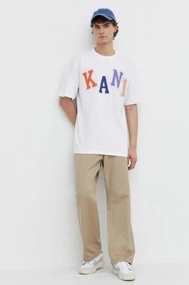 Zdjęcie produktu Karl Kani t-shirt bawełniany męski kolor biały z nadrukiem
